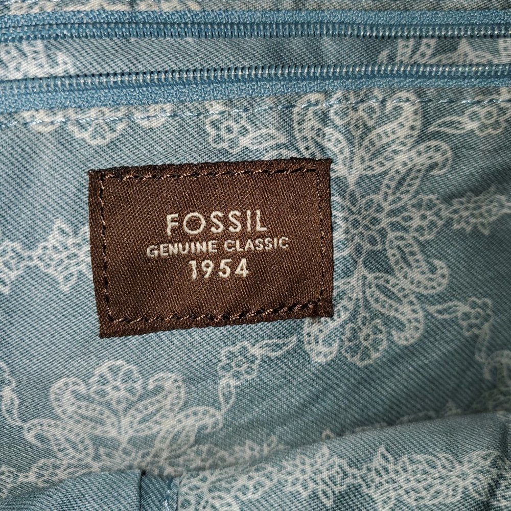 Vintage Fossil Pastel Paisley Fabric Messenger Bag - Picture 5 of 8